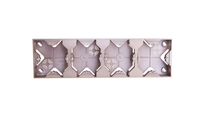 IMPRESJA Puszka natynkowa poczwórna złoty metalik PNP-4Y/28