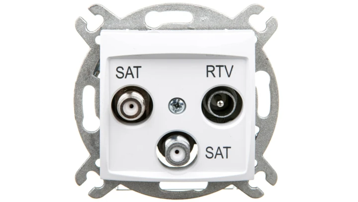 CARLA Gniazdo antenowe R-TV-2xSAT końcowe białe 1760-10