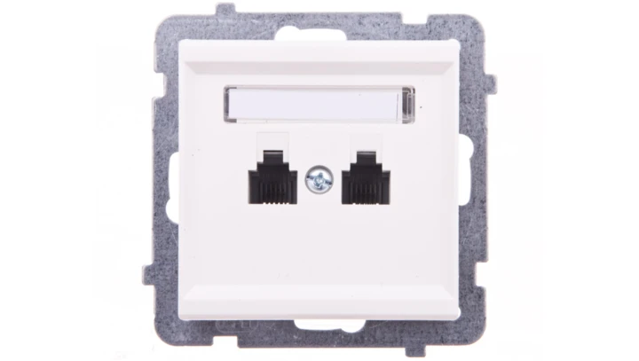 SONATA Gniazdo telefoniczne podwójne RJ11 niezależne ecru GPT-2RN/m/27