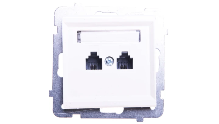 SONATA Gniazdo telefoniczne podwójne RJ11 równoległe ecru GPT-2RR/m/27