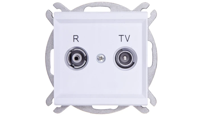 SONATA Gniazdo antenowe RTV końcowe 2,5-3dB białe GPA-RK/m/00