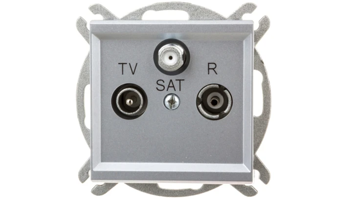 SONATA Gniazdo antenowe RTV-SAT końcowe srebro mat GPA-RS/m/38