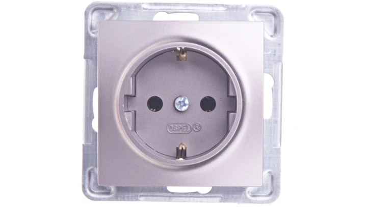 IMPRESJA Gniazdo pojedyncze z/u Schuko tytan GP-1YS/m/23