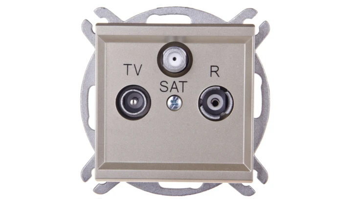 SONATA Gniazdo antenowe RTV-SAT końcowe szampański złoty GPA-RS/m/39