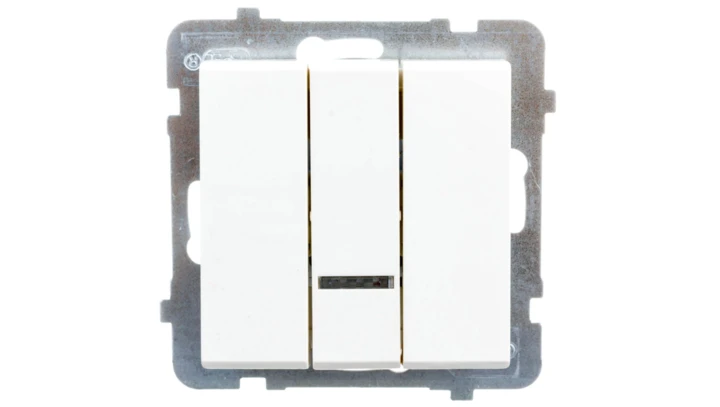 SONATA Łącznik potrójny z podświetleniem ecru ŁP-13RS/m/27