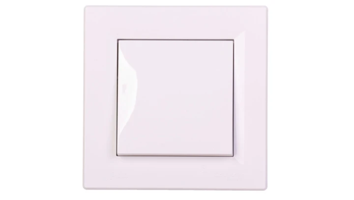 Łącznik Asfora bryzgoszczelny pojedynczy IP44 biały z ramką EPH0100221