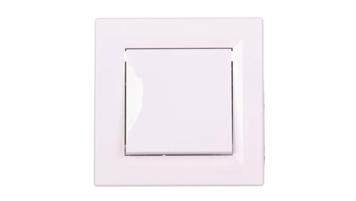 Łącznik Asfora pojedynczy zaciski śrubowe biały z ramką EPH0100321