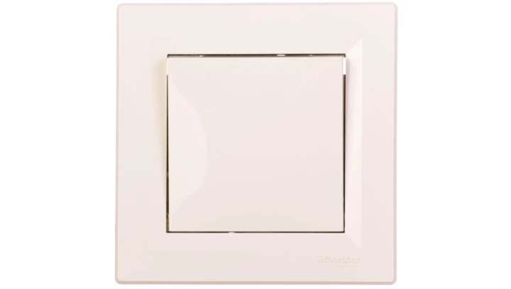 Łącznik Asfora pojedynczy zaciski śrubowe kremowy z ramką EPH0100323