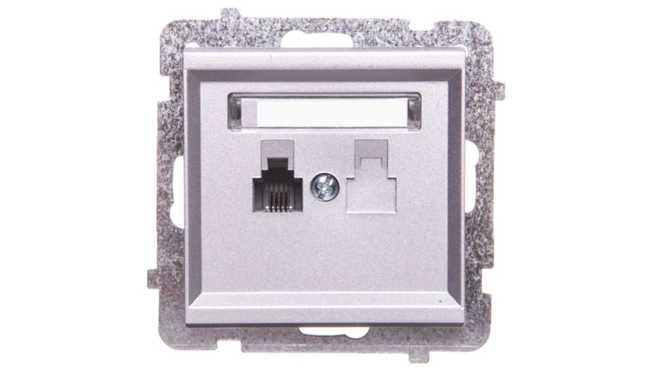 SONATA Gniazdo telefoniczne pojedyncze RJ11 srebro mat GPT-1R/m/38