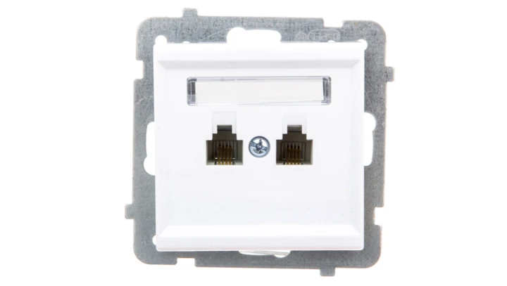 SONATA Gniazdo telefoniczne podwójne RJ11 niezależne białe GPT-2RN/m/00