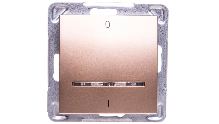 IMPRESJA Łącznik podwójny z podświetleniem złoty metalik ŁP-11YS/m/28