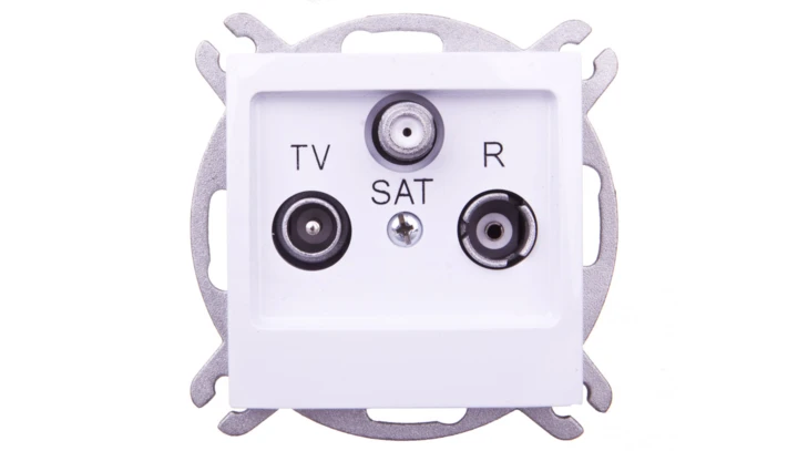 IMPRESJA Gniazdo antenowe RTV-SAT przelotowe białe GPA-YSP/m/00