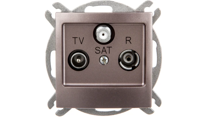 IMPRESJA Gniazdo antenowe RTV-SAT przelotowe tytan GPA-YSP/m/23