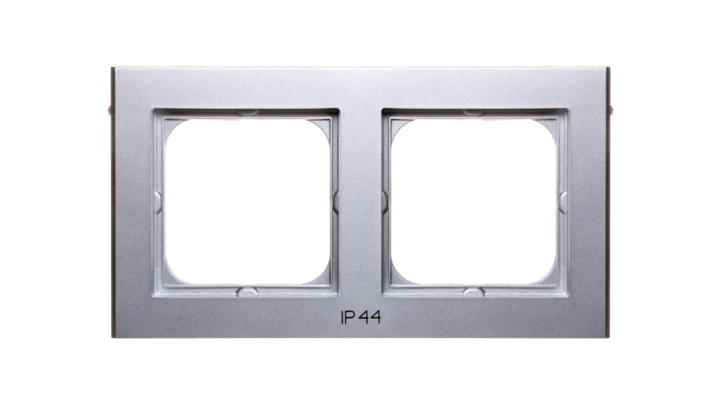 SONATA Ramka podwójna do łączników IP44 srebro mat RH-2R/38