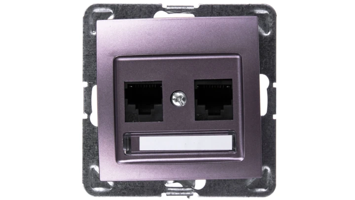 IMPRESJA Gniazdo komputerowe podwójne RJ45 kat.5e MMC tytan GPK-2Y/K/m/23