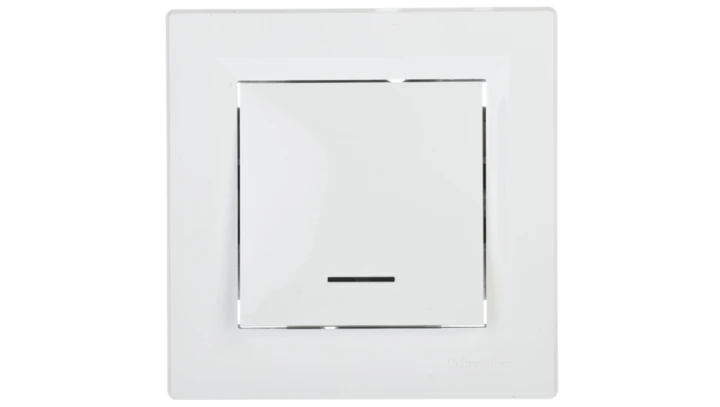 Łącznik Asfora pojedynczy z podświetleniem 16A biały z ramką EPH1430321