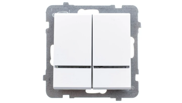 SONATA Łącznik świecznikowy z podświetleniem biały ŁP-2RS/m/00