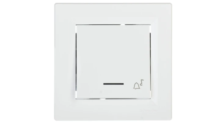 Przycisk Asfora dzwonek z podświetleniem biały z ramką EPH1700121