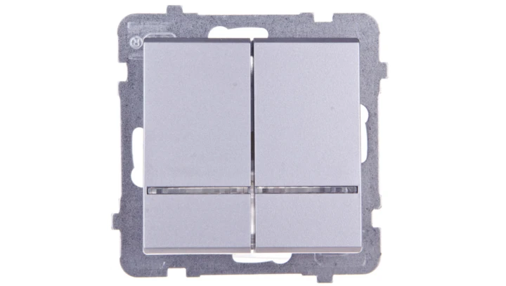 SONATA Łącznik świecznikowy z podświetleniem srebro mat ŁP-2RS/m/38