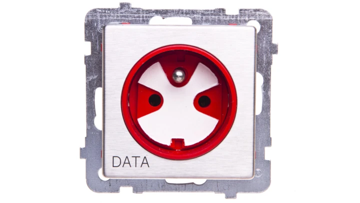 SONATA Gniazdo pojedyncze z/u DATA z kluczem stal inox GP-1RMZK/m/37