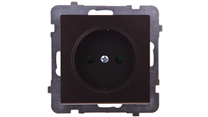 SONATA Gniazdo pojedyncze b/u z przesłonami czekoladowy metalik GP-1RP/m/40