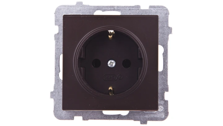 SONATA Gniazdo pojedyncze z/u Schuko czekoladowy metalik GP-1RS/m/40