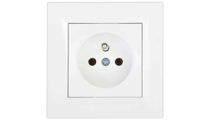 Gniazdo pojedyncze Asfora z/u białe z ramką EPH2800121