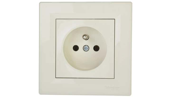 Gniazdo pojedyncze Asfora z/u kremowe z ramką EPH2800123