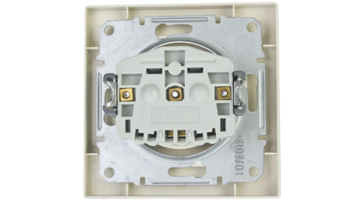 Gniazdo pojedyncze Asfora z/u z przesłonami kremowe z ramką EPH2800223