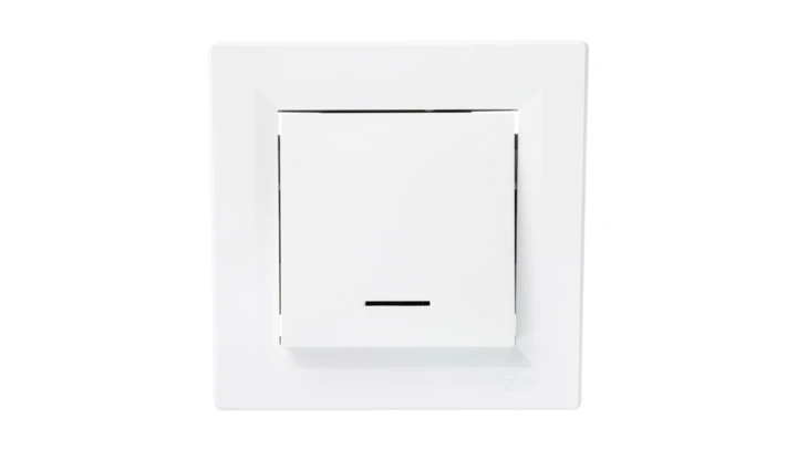 Łącznik Asfora pojedynczy z podświetleniem biały z ramką EPH1400121
