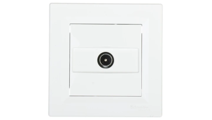 Gniazdo antenowe Asfora TV końcowe 1dB białe z ramką EPH3200121