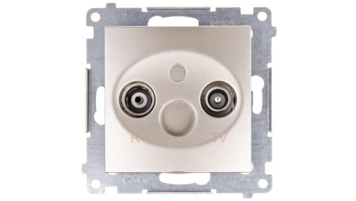 Simon 54 Gniazdo antenowe RTV końcowe złoty mat DAP10.01/44