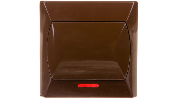 AKCENT Łącznik pojedynczy z podświetleniem brązowy ŁP-1AS/24