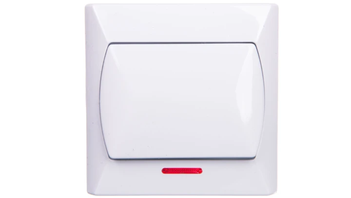 AKCENT Łącznik pojedynczy z podświetleniem biały ŁP-1AS/00