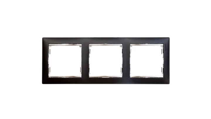 VALENA Ramka potrójna pozioma czarna/srebro 770393
