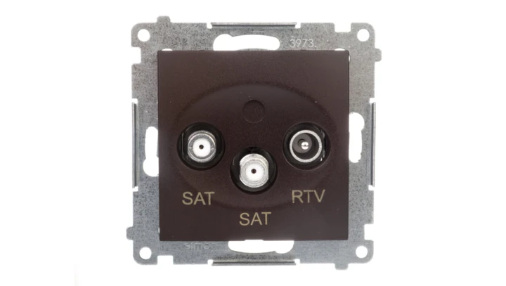 Simon 54 Gniazdo antenowe SAT/SAT-RTV brąz mat DASK2.01/46