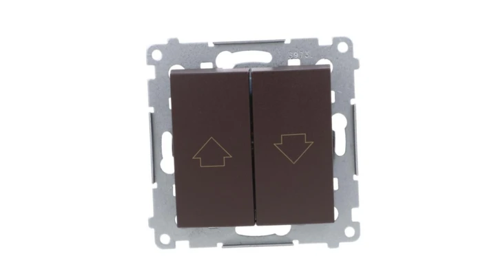 Simon 54 Przycisk żaluzjowy brąz mat, szybkozłącza, DZP1.01/46