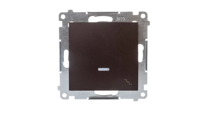 Simon 54 Łącznik schodowy z podświetleniem, szybkozłącza, brąz mat DW6L.01/46