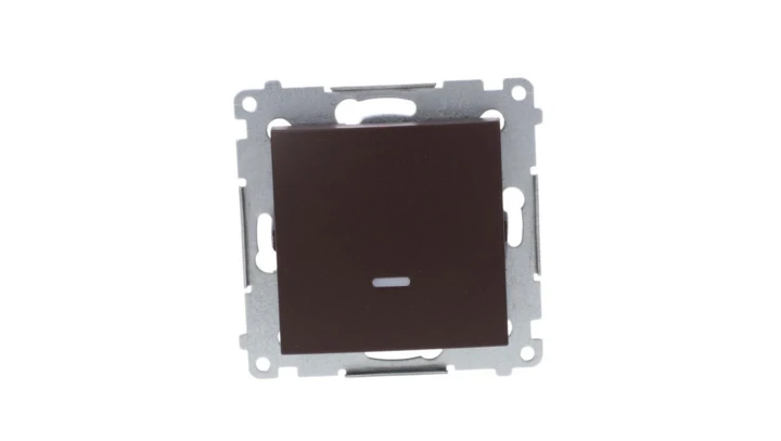 Simon 54 Łącznik pojedynczy z podświetleniem, szybkozłącza, brąz mat DW1L.01/46