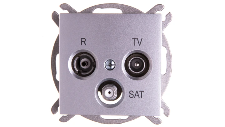 Sentia Gniazdo antenowe RD/TV/SAT końcowe srebrny połysk 1453-56