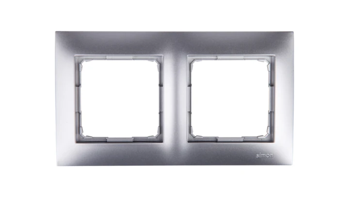 Simon 54 Premium Ramka podwójna srebrny mat /do karton-gips/ DRK2/43