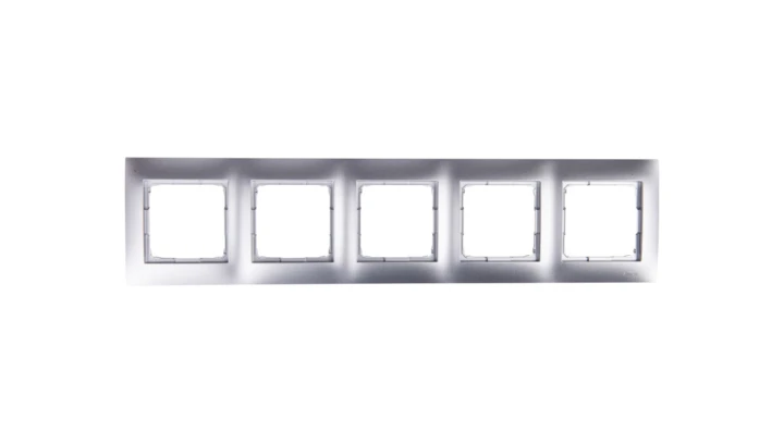 Simon 54 Premium Ramka pięciokrotna srebrny mat DR5/43