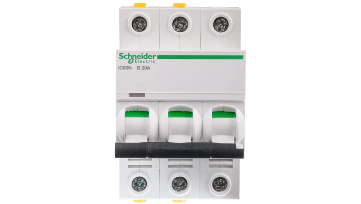 Wyłącznik nadprądowy 3P B 20A 6kA AC iC60N-B20-3 A9F03320