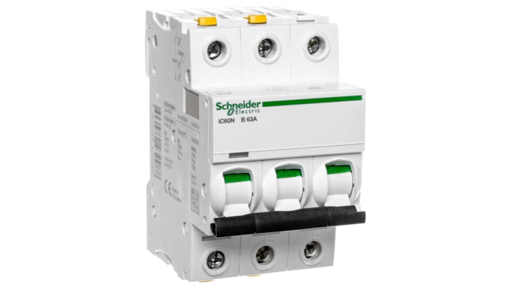 Wyłącznik nadprądowy 3P B 63A 6kA AC iC60N-B63-3 A9F03363