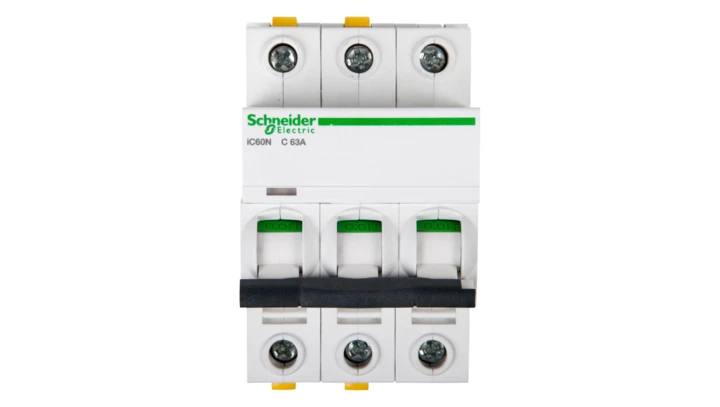 Wyłącznik nadprądowy 3P C 63A 6kA AC iC60N-C63-3 A9F04363