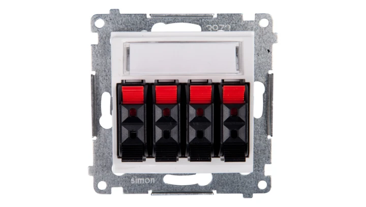 Simon 54 Gniazdo głośnikowe poczwórne białe DGL34.01/11