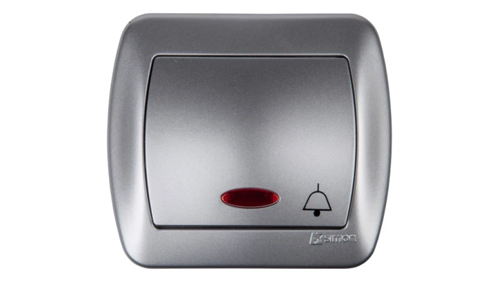 Simon Akord Przycisk /dzwonek/ z podświetleniem aluminium metalizowane AD1L/26