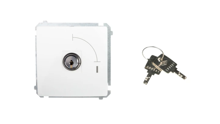 Simon Basic Łącznik jednobiegunowy z kluczem dwupozycyjnym biały BMW1K.01/11