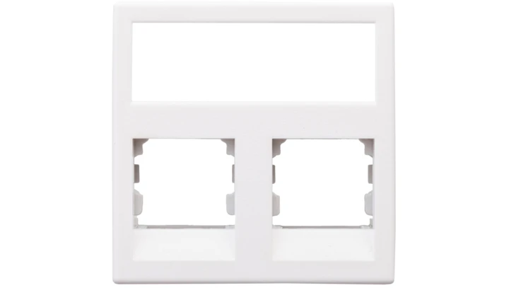Simon Connect Płytka K45 gniazda teleinformatycznego podwójnego 2xRJ płaska czysta biel KB076/9