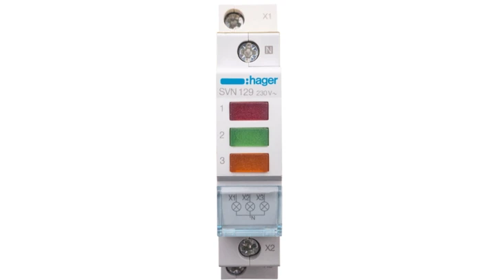 Lampka modułowa 3-fazowa czerwony/zielony/pomarańczowy 230-400V AC SVN129